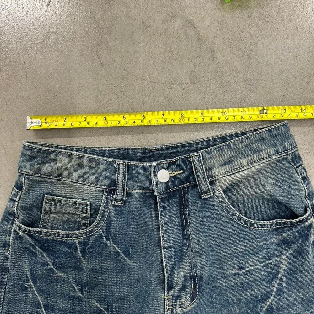 Y2K Denim Shorts Blue Wash Relaxed Fit Skater